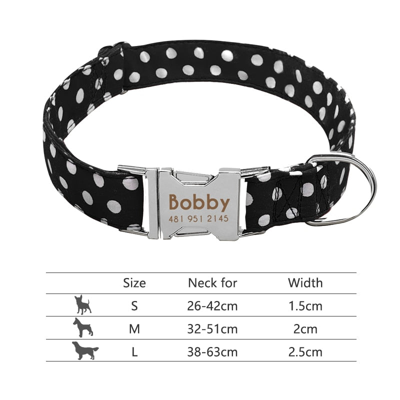 Personalized Pet Collar With Engraved Nameplate