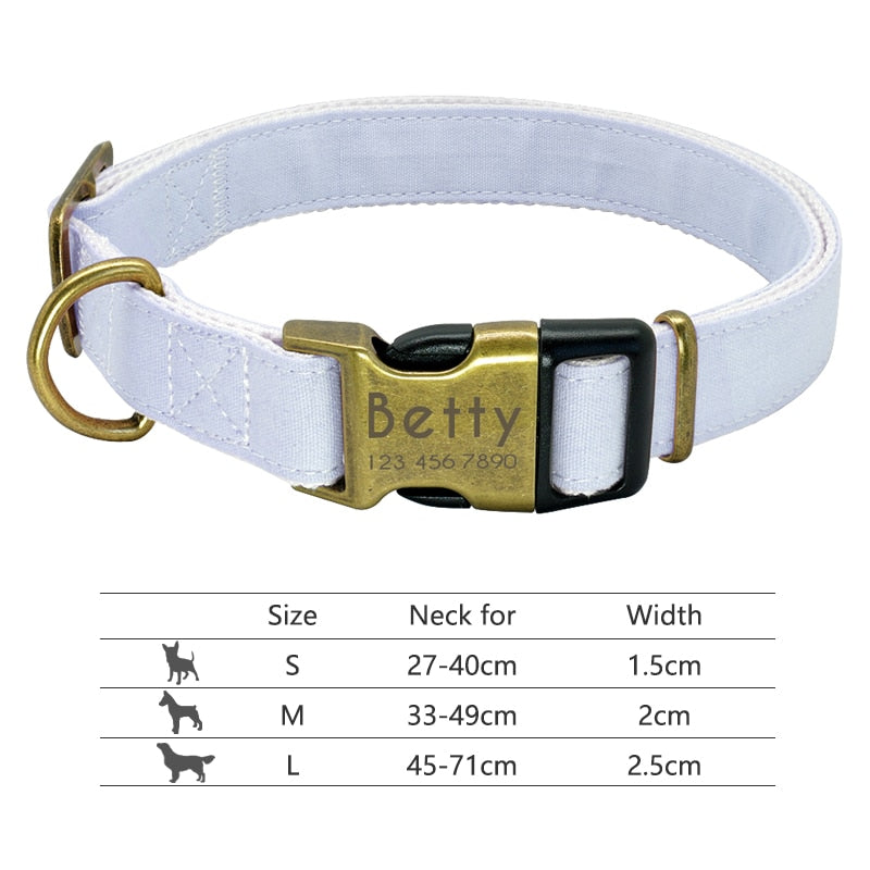Personalized Pet Collar With Engraved Nameplate