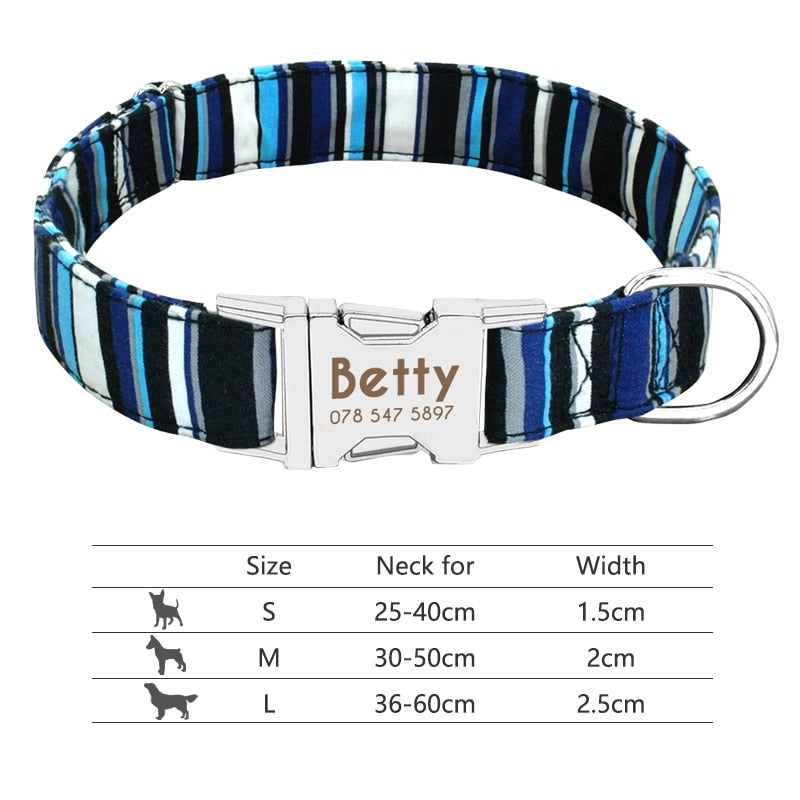 Personalized Pet Collar With Engraved Nameplate