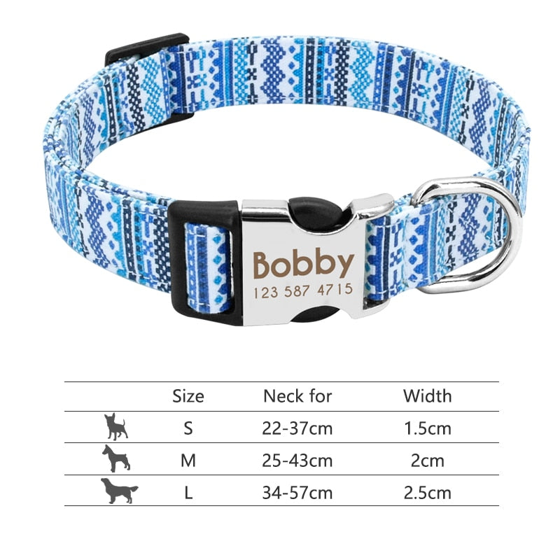 Personalized Pet Collar With Engraved Nameplate