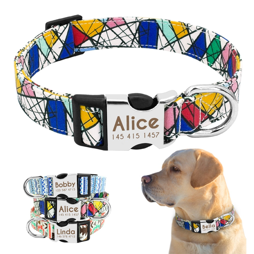 Personalized Pet Collar With Engraved Nameplate
