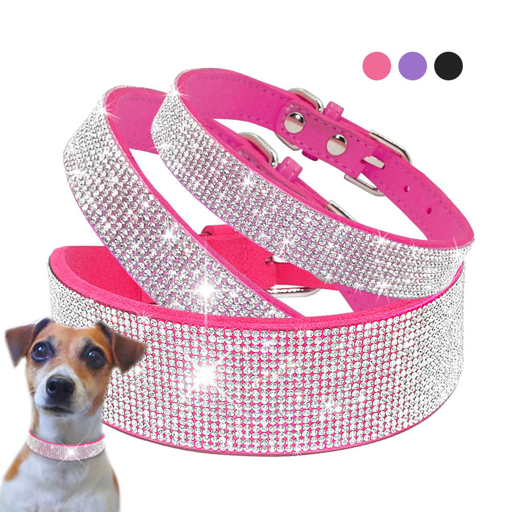 Bling Leather Rhinestone Dog/Cat Collar