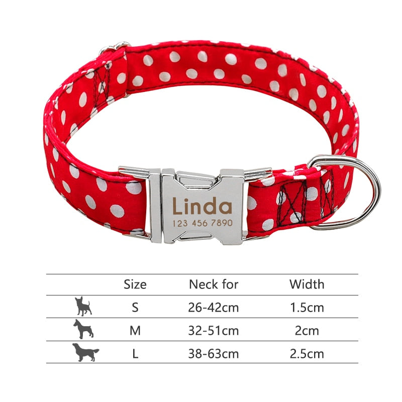 Personalized Pet Collar With Engraved Nameplate