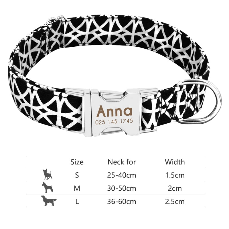 Personalized Pet Collar With Engraved Nameplate