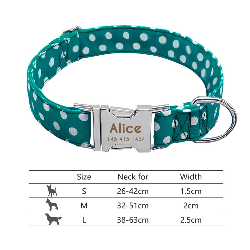 Personalized Pet Collar With Engraved Nameplate