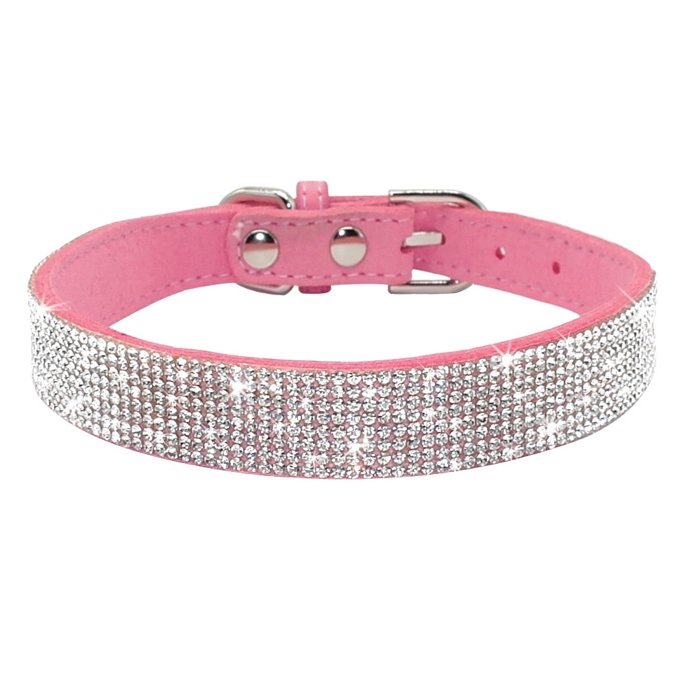Bling Leather Rhinestone Dog/Cat Collar