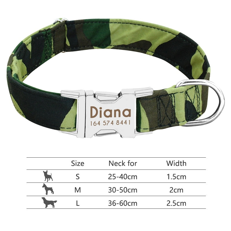 Personalized Pet Collar With Engraved Nameplate