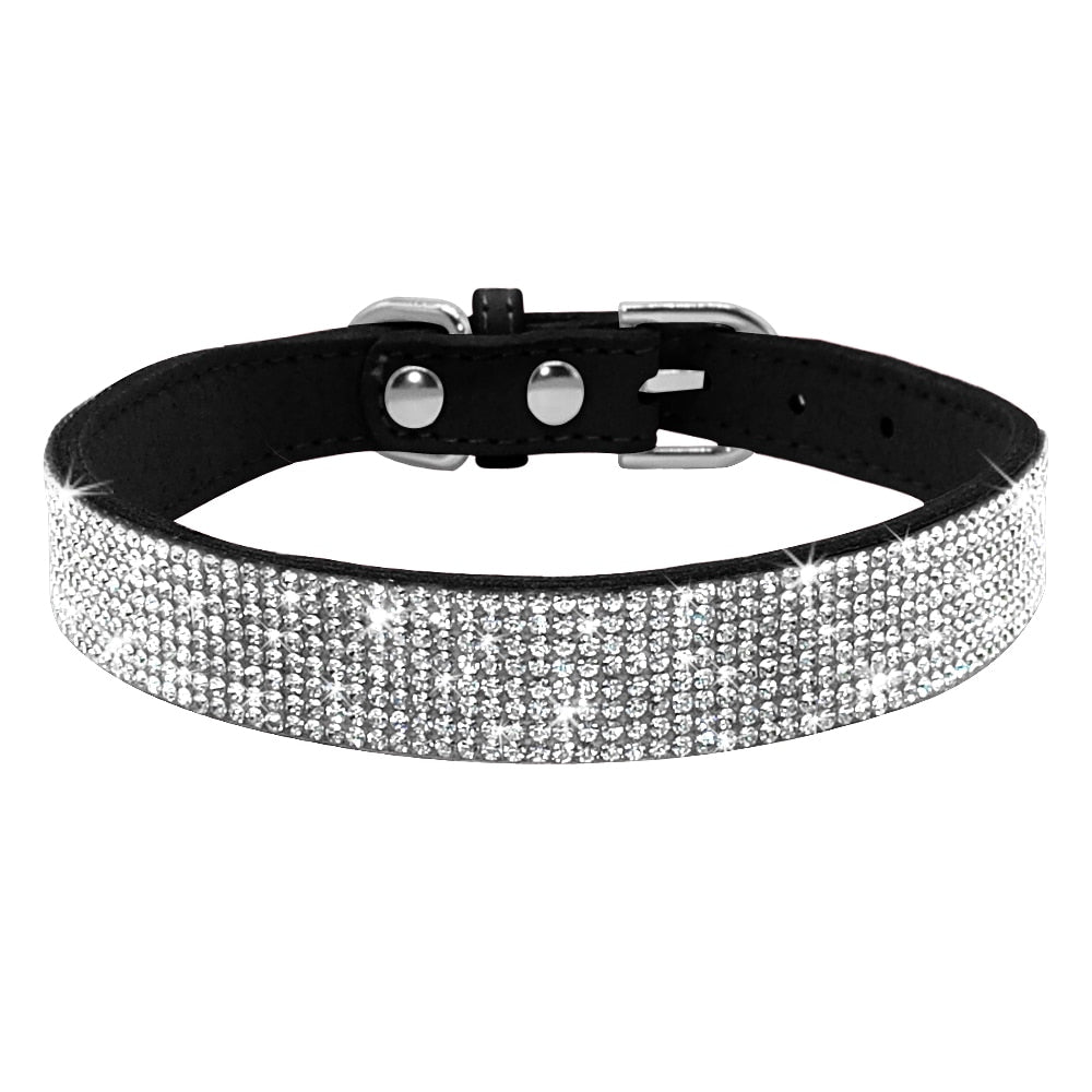 Bling Leather Rhinestone Dog/Cat Collar