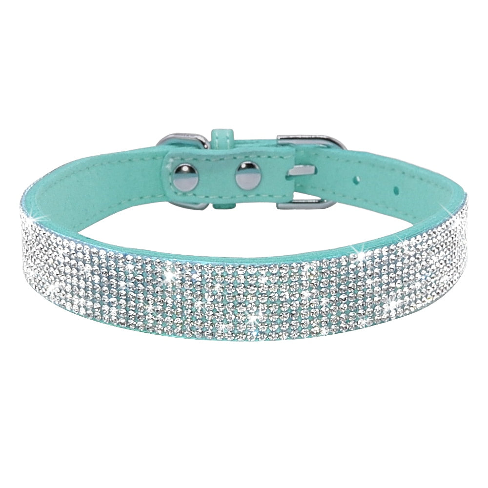 Bling Leather Rhinestone Dog/Cat Collar