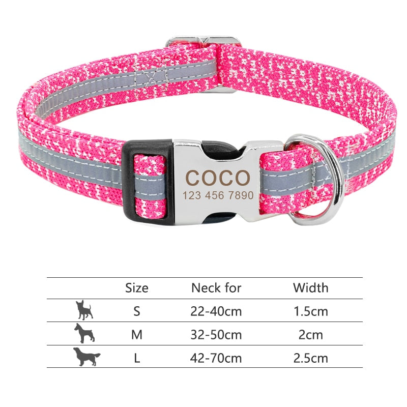 Personalized Pet Collar With Engraved Nameplate