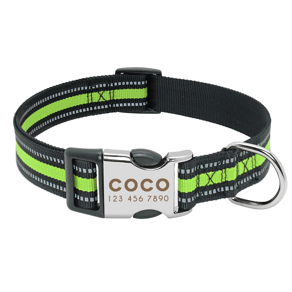 Personalized Pet Collar With Engraved Nameplate