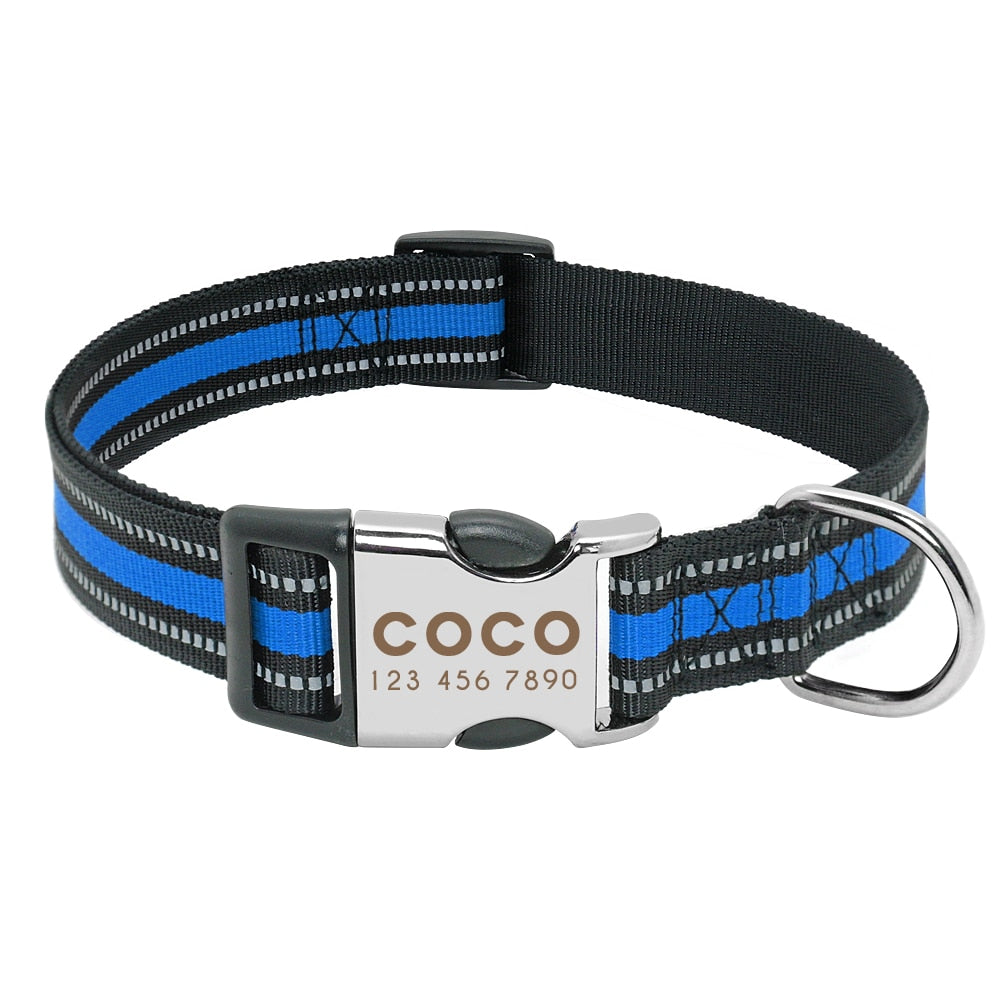 Personalized Pet Collar With Engraved Nameplate