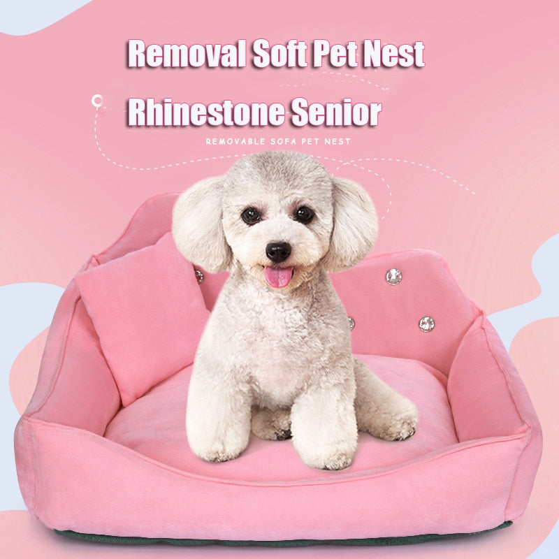 Luxury Rhinestone Pet Bed