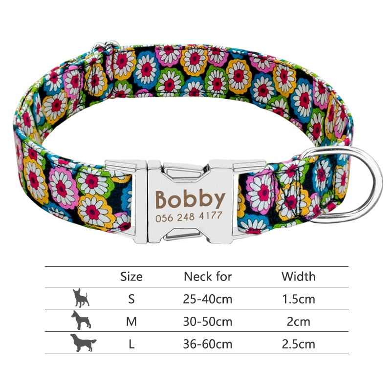 Personalized Pet Collar With Engraved Nameplate
