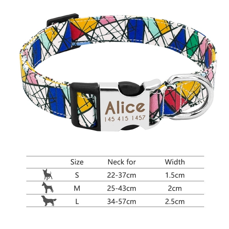 Personalized Pet Collar With Engraved Nameplate