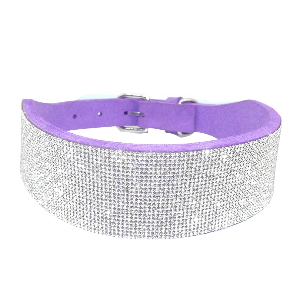 Bling Leather Rhinestone Dog/Cat Collar