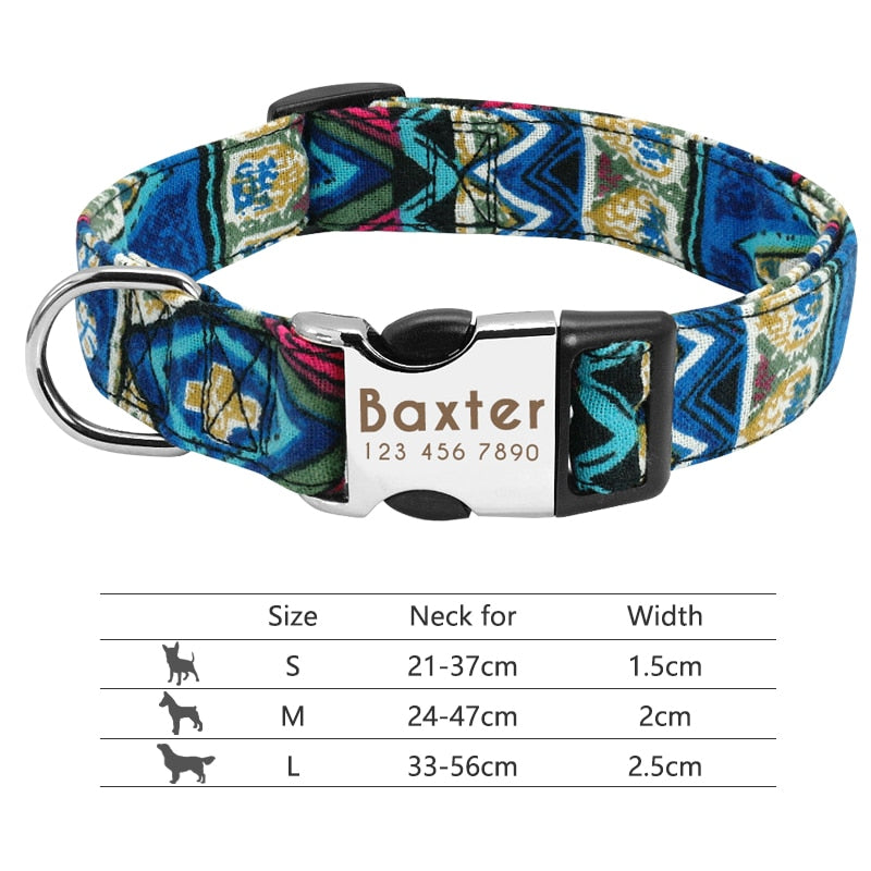 Personalized Pet Collar With Engraved Nameplate