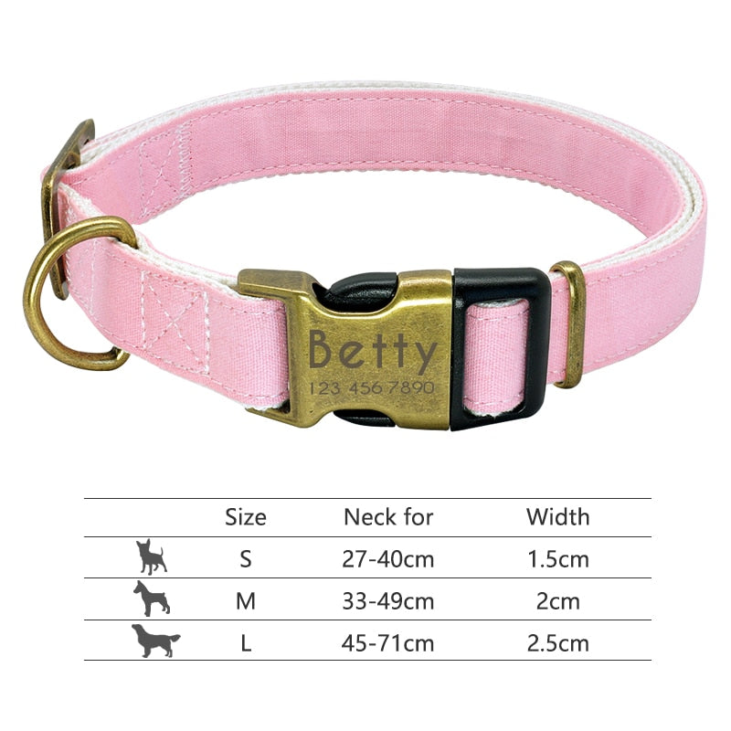 Personalized Pet Collar With Engraved Nameplate