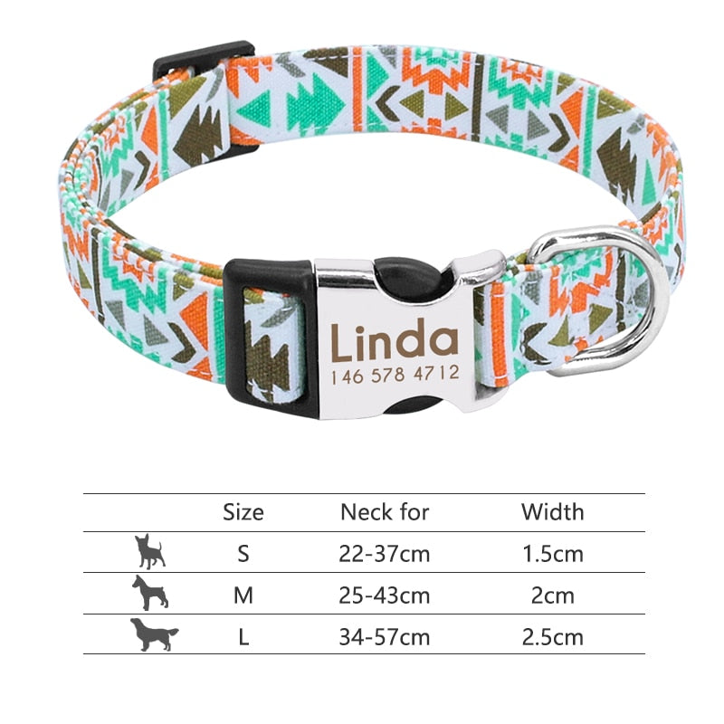 Personalized Pet Collar With Engraved Nameplate