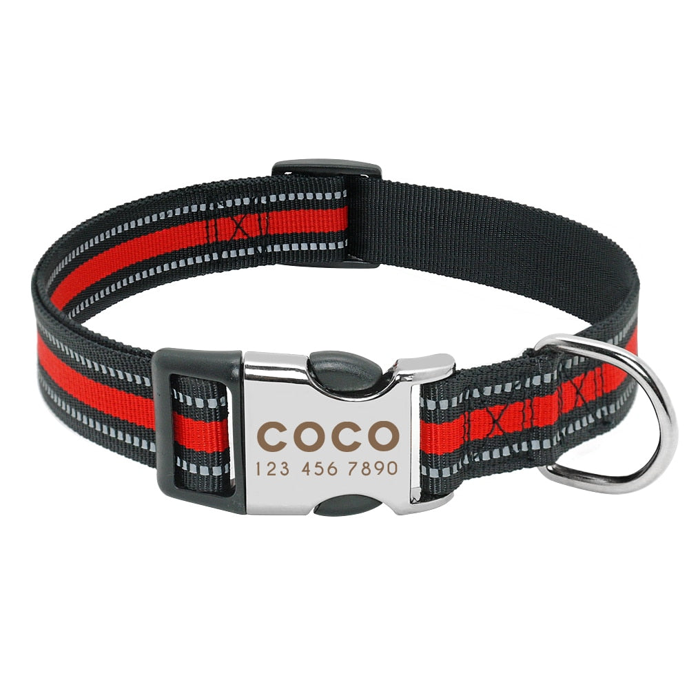 Personalized Pet Collar With Engraved Nameplate