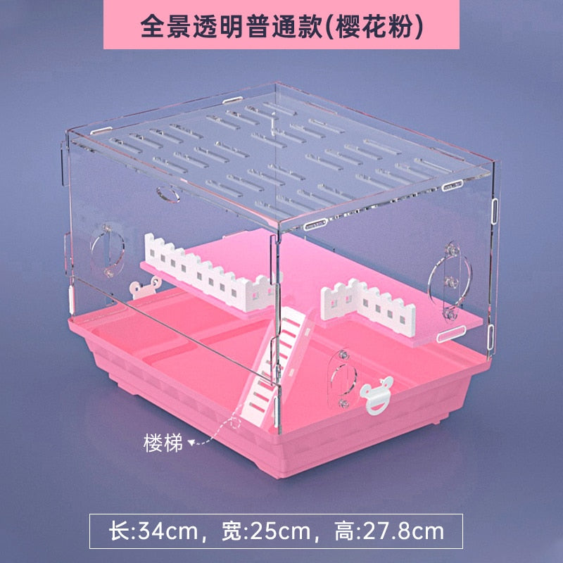 Transparent Multi-level Hamster Cage w/wo Toys