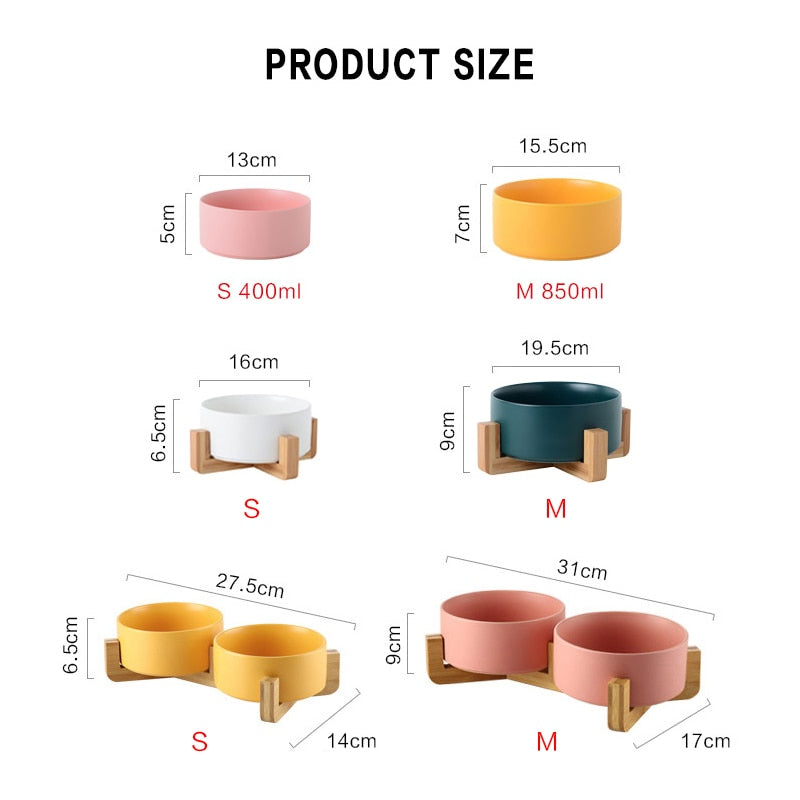 Ceramic Pet Bowl Single/Double w/wo Stand