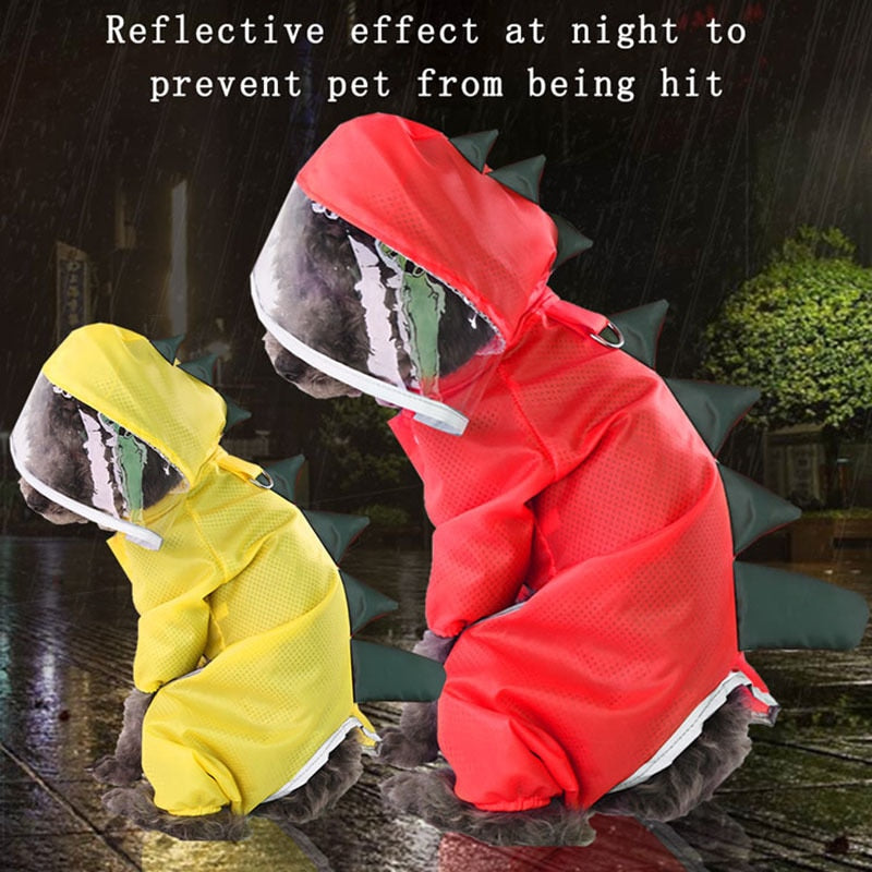 Reflective Solid/Print Dog Rain Coat