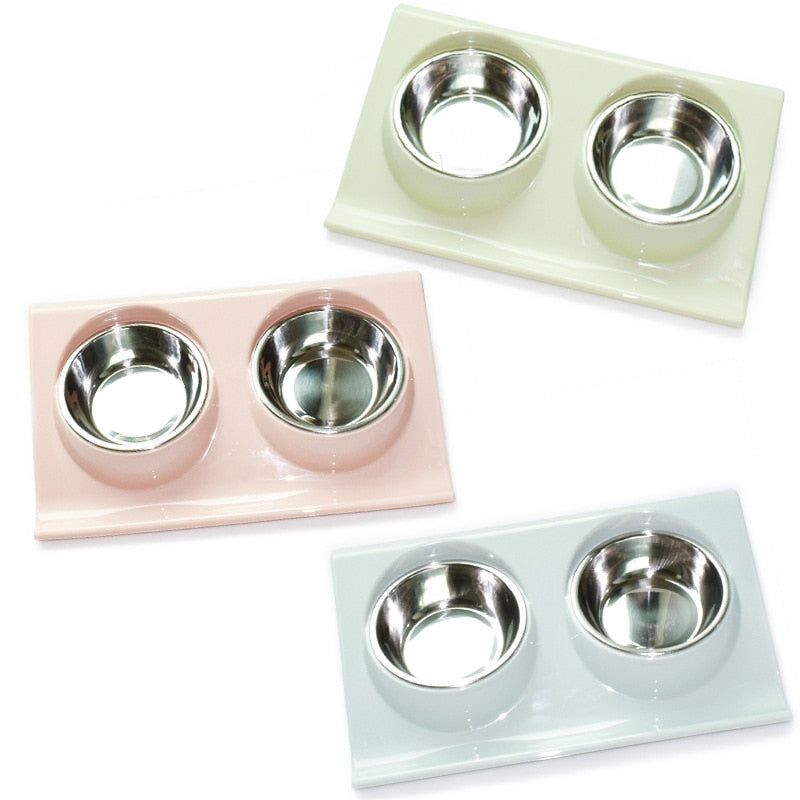 Stainless Steel Double Pet Food Bowl