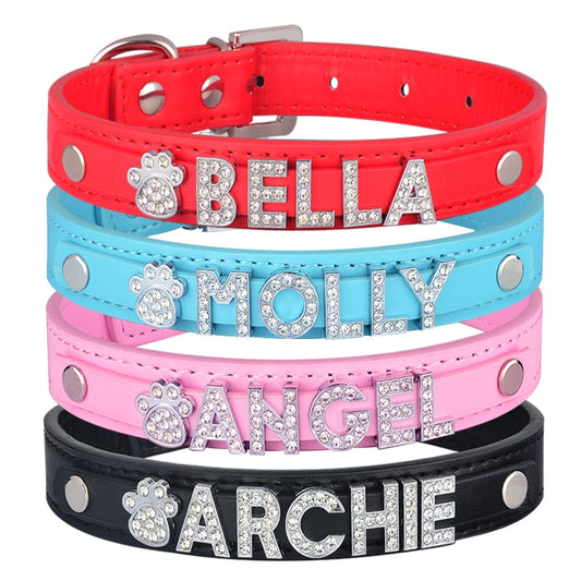 Personalized Rhinestone Dog Collar
