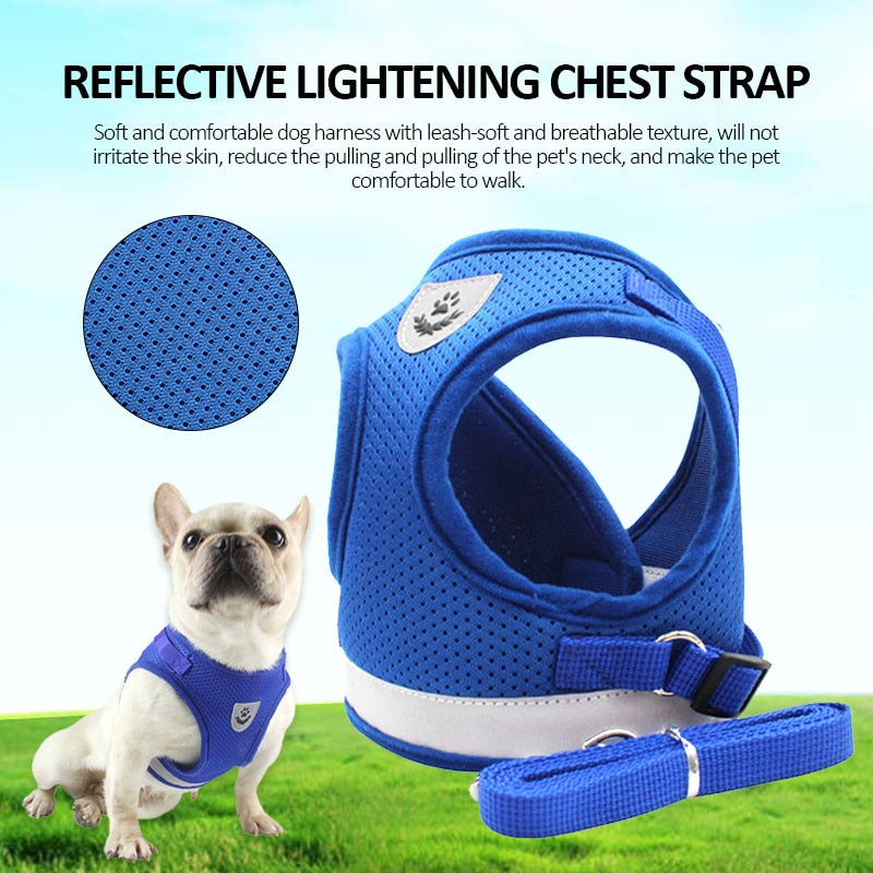 Adjustable/Reflective Dog Harness with Leash