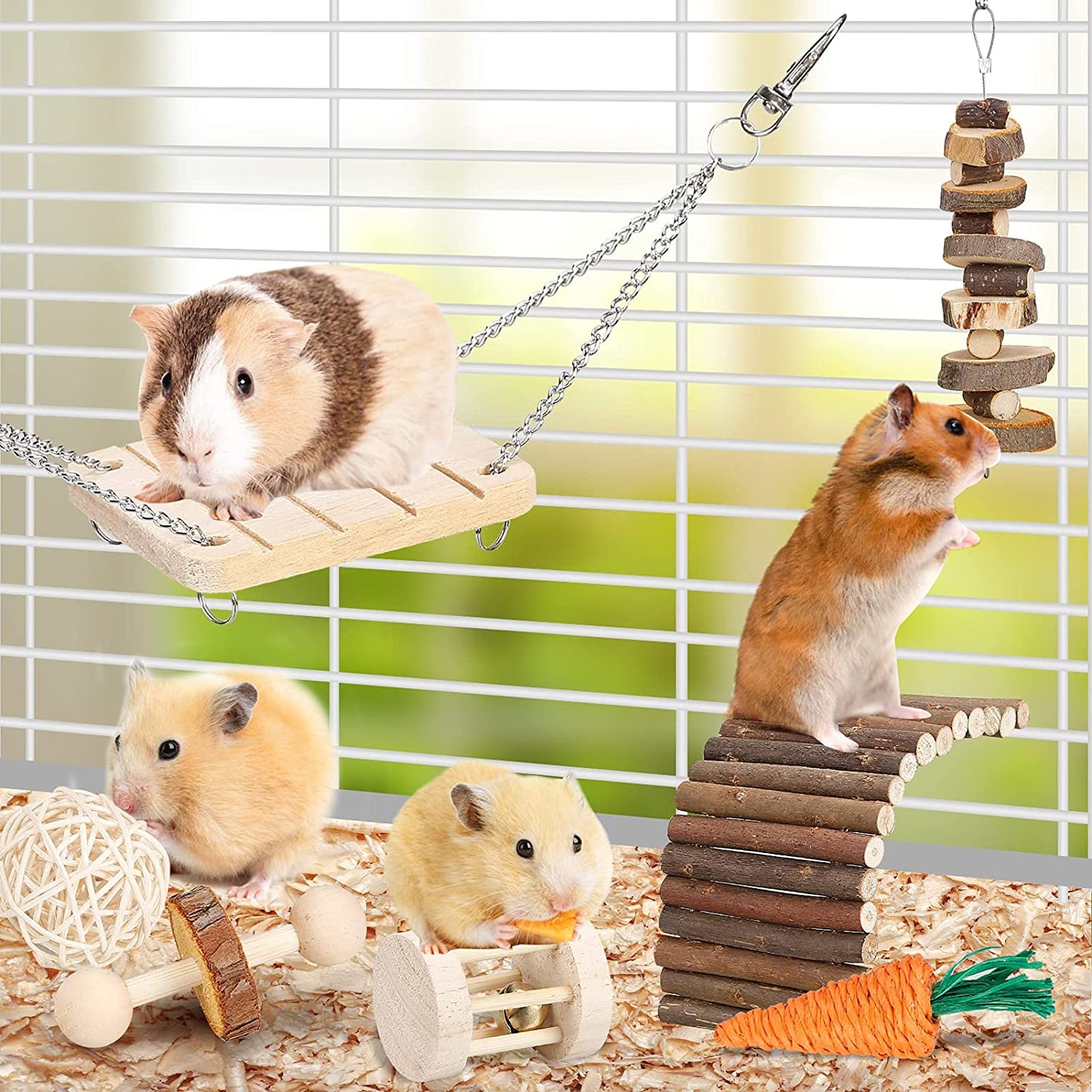 Small Animal Wooden Chew Toy Set