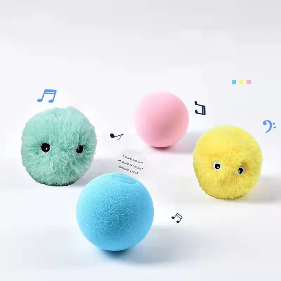 Interactive Plush Catnip Squeak Ball