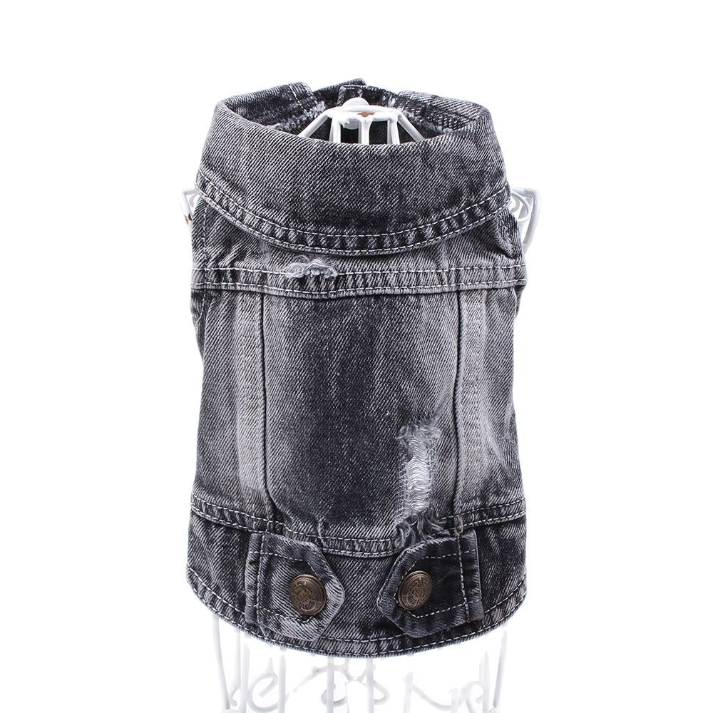Black Denim Style Jean Jacket For Dog