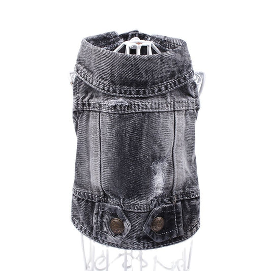 Black Denim Style Jean Jacket For Dog