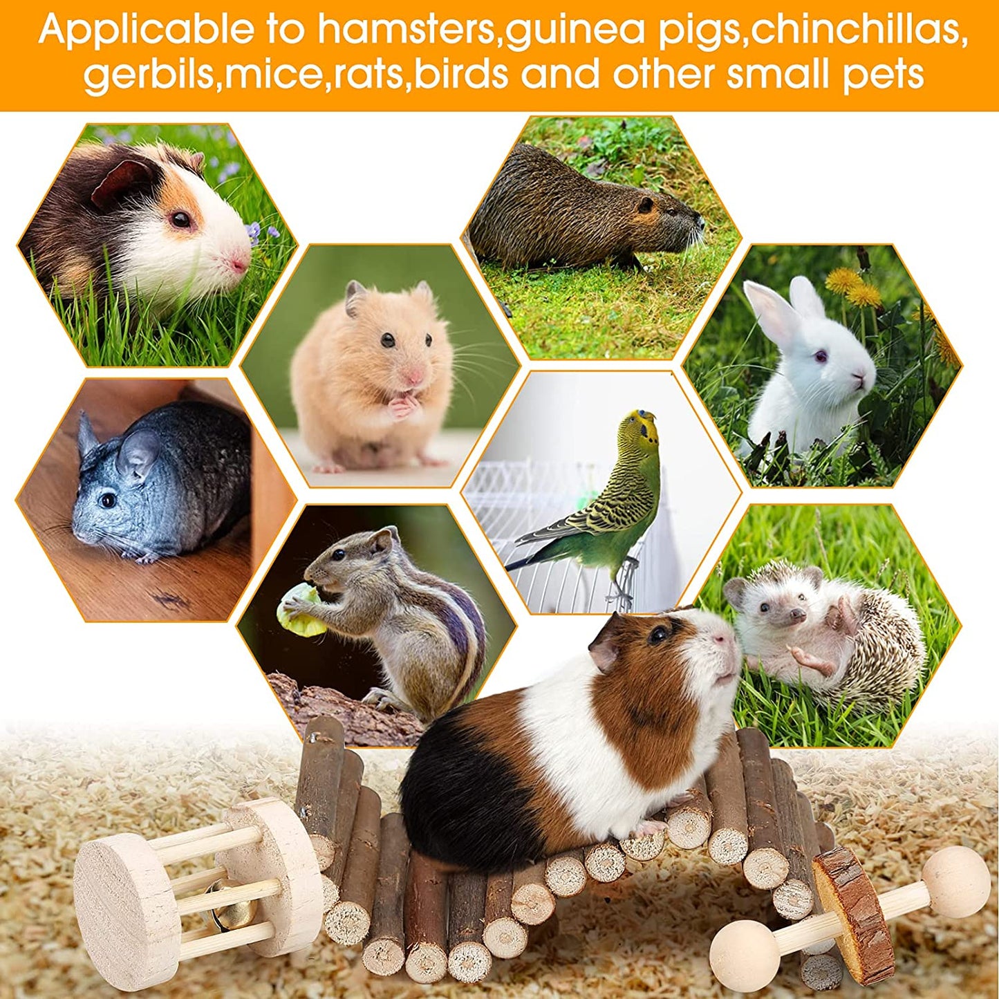 Small Animal Wooden Chew Toy Set