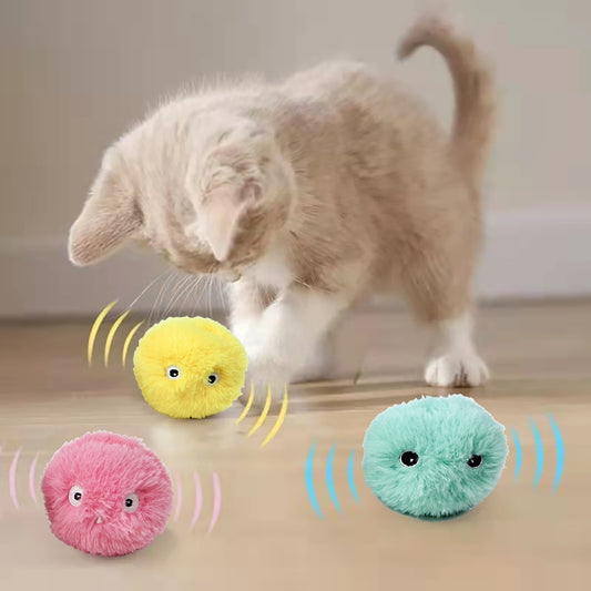Interactive Plush Catnip Squeak Ball