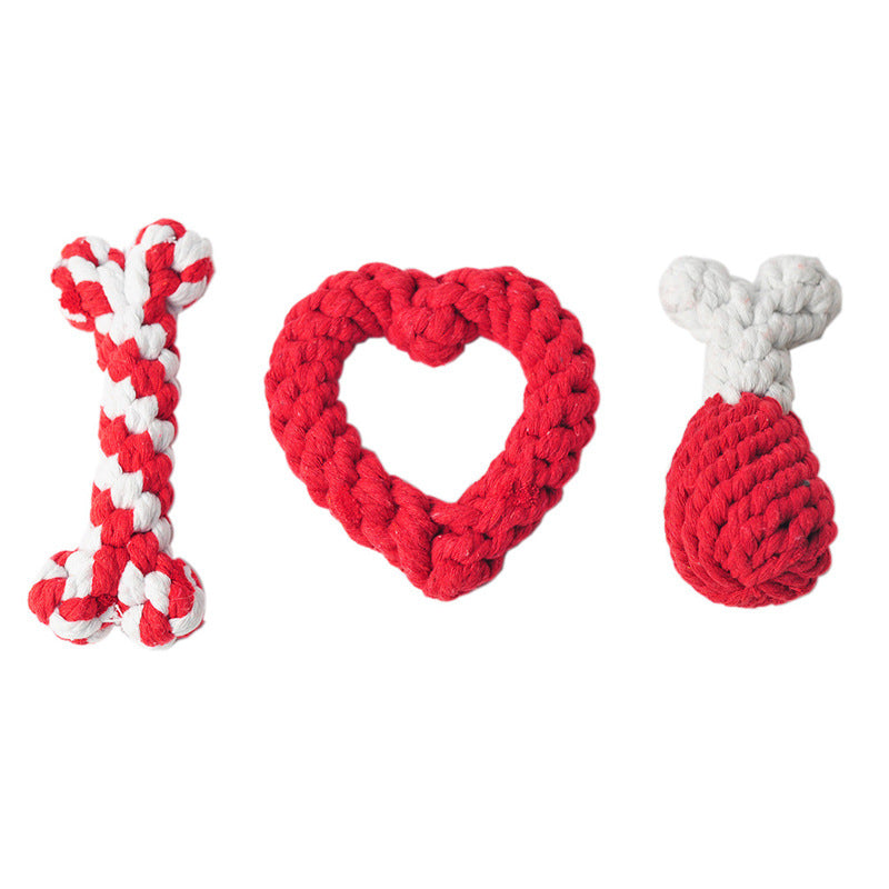 Woven Heart Shaped Knot Rope Toy(s)